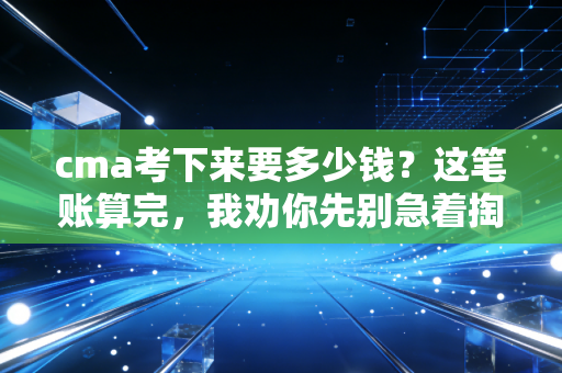 cma考下来要多少钱?这笔账算完,我劝你先别急着掏钱包