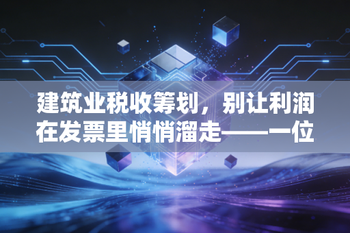 建筑业税收筹划，别让利润在发票里悄悄溜走——一位老会计的肺腑之言