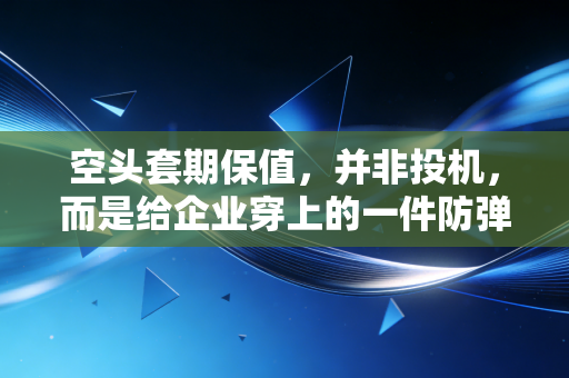空头套期保值,并非投机,而是给企业穿上的一件防弹衣