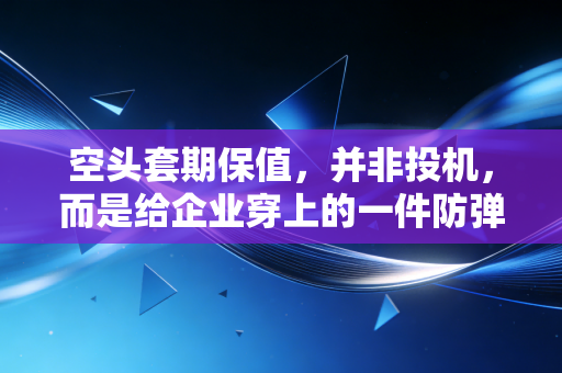 空头套期保值，并非投机，而是给企业穿上的一件防弹衣