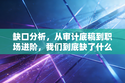 缺口分析，从审计底稿到职场进阶，我们到底缺了什么？