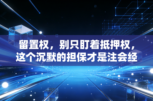 留置权,别只盯着抵押权,这个沉默的担保才是注会经济法里的狠角色