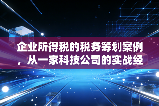 企业所得税的税务筹划案例，从一家科技公司的实战经历看如何合法合规地赚钱