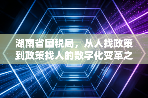 湖南省国税局,从人找政策到政策找人的数字化变革之路