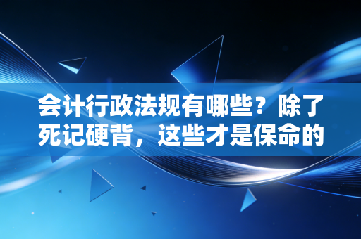 会计行政法规有哪些?除了死记硬背,这些才是保命的护身符