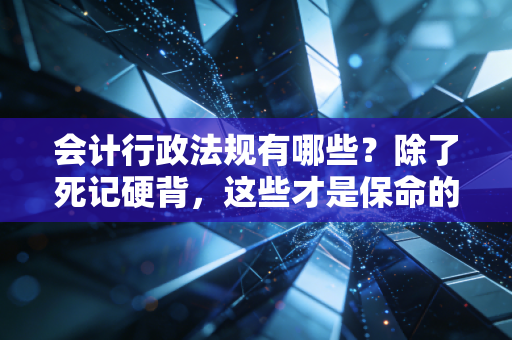 会计行政法规有哪些?除了死记硬背,这些才是保命的护身符