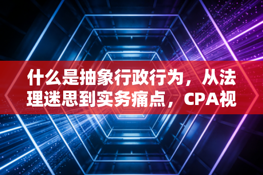 什么是抽象行政行为，从法理迷思到实务痛点，CPA视角下的深度解读