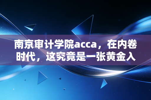 南京审计学院acca,在内卷时代,这究竟是一张黄金入场券还是一场豪赌?
