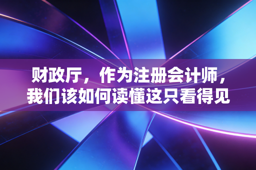 财政厅,作为注册会计师,我们该如何读懂这只看得见的手?