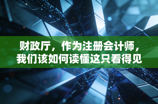 财政厅，作为注册会计师，我们该如何读懂这只看得见的手？