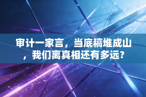 审计一家言,当底稿堆成山,我们离真相还有多远?