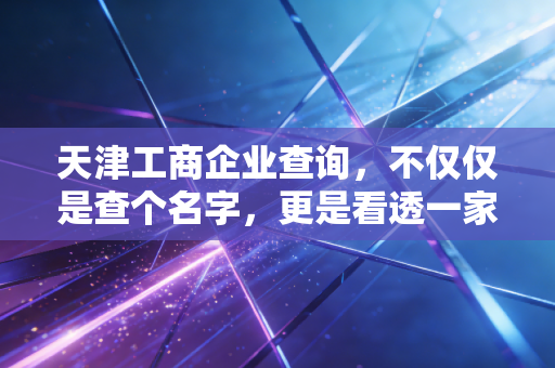 天津工商企业查询,不仅仅是查个名字,更是看透一家公司的体检报告