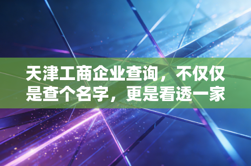 天津工商企业查询,不仅仅是查个名字,更是看透一家公司的体检报告