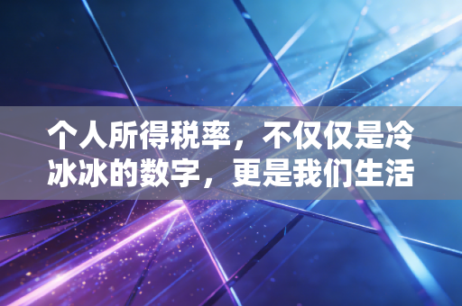 个人所得税率,不仅仅是冷冰冰的数字,更是我们生活选择的晴雨表