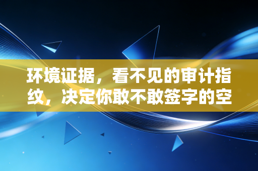 环境证据，看不见的审计指纹，决定你敢不敢签字的空气