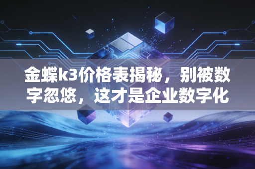 金蝶k3价格表揭秘，别被数字忽悠，这才是企业数字化转型的真实成本