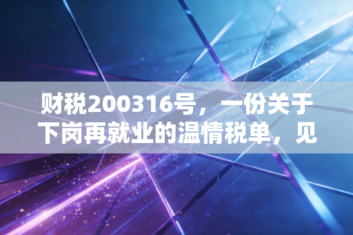 财税200316号,一份关于下岗再就业的温情税单,见证那个时代的挣扎与希望