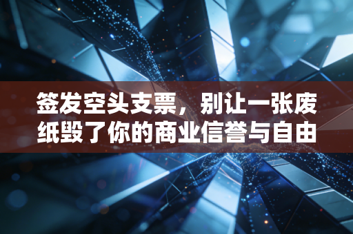 签发空头支票,别让一张废纸毁了你的商业信誉与自由人生
