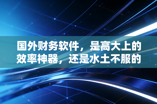 国外财务软件,是高大上的效率神器,还是水土不服的烫手山芋?