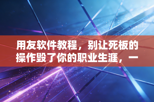 用友软件教程,别让死板的操作毁了你的职业生涯,一位注会老兵的掏心窝子分享