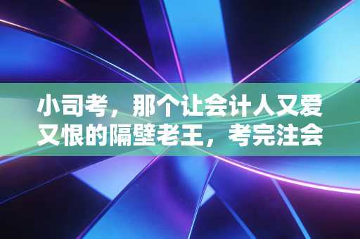 小司考,那个让会计人又爱又恨的隔壁老王,考完注会后我有了新感悟