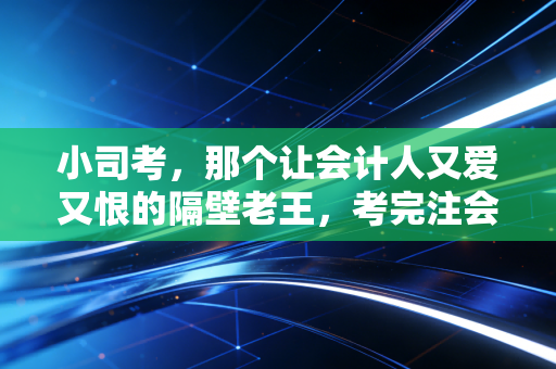 小司考,那个让会计人又爱又恨的隔壁老王,考完注会后我有了新感悟