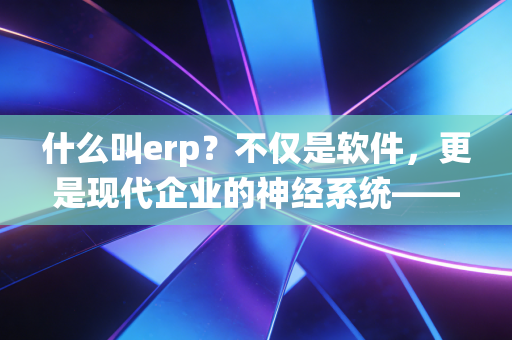 什么叫erp？不仅是软件，更是现代企业的神经系统——一位注会人的深度解读