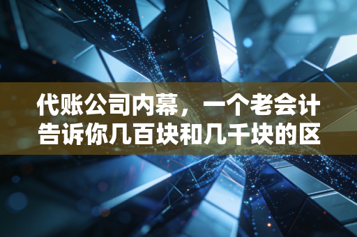 代账公司内幕,一个老会计告诉你几百块和几千块的区别在哪里
