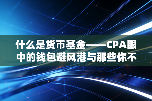 什么是货币基金——CPA眼中的钱包避风港与那些你不知道的门道