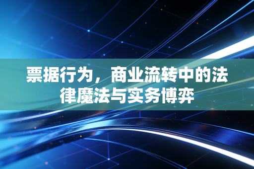 票据行为,商业流转中的法律魔法与实务博弈