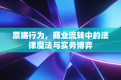 票据行为,商业流转中的法律魔法与实务博弈