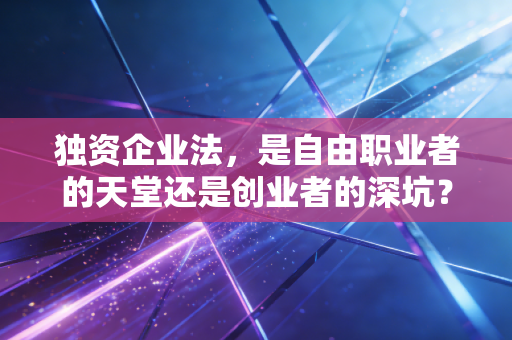 独资企业法,是自由职业者的天堂还是创业者的深坑?——一个注会老兵的真心话