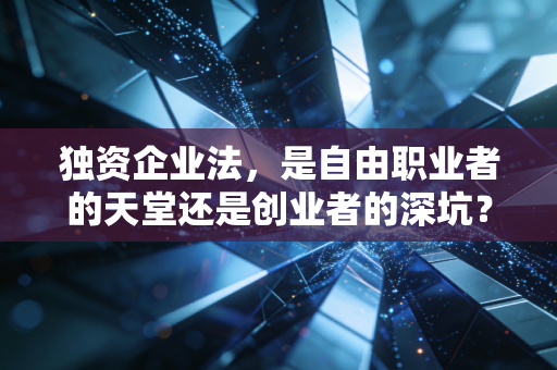 独资企业法,是自由职业者的天堂还是创业者的深坑?——一个注会老兵的真心话