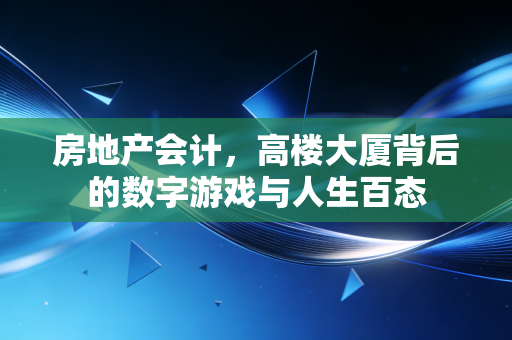 房地产会计,高楼大厦背后的数字游戏与人生百态