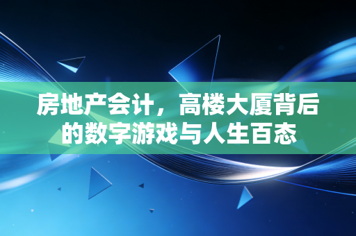 房地产会计,高楼大厦背后的数字游戏与人生百态