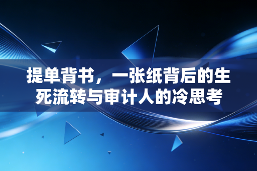 提单背书,一张纸背后的生死流转与审计人的冷思考