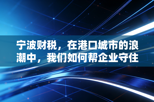 宁波财税,在港口城市的浪潮中,我们如何帮企业守住钱袋子?
