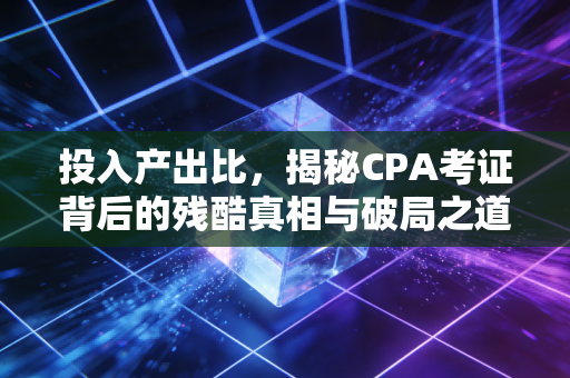 投入产出比，揭秘CPA考证背后的残酷真相与破局之道