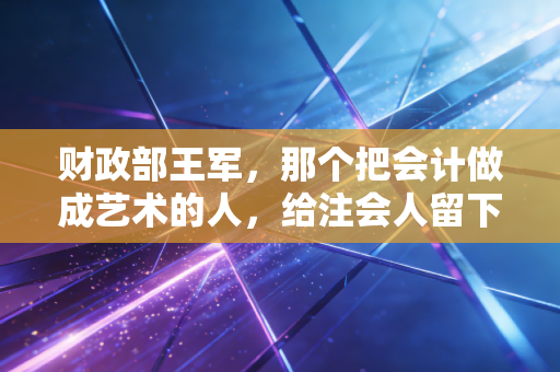 财政部王军,那个把会计做成艺术的人,给注会人留下了什么?