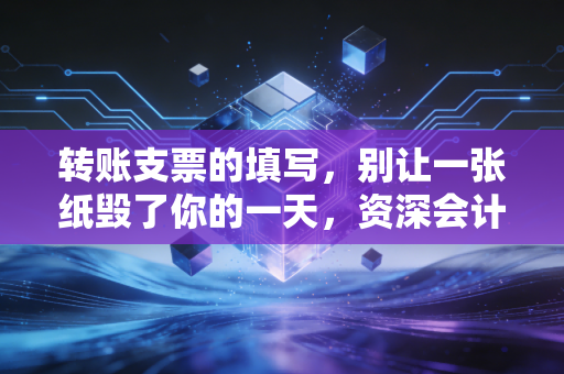转账支票的填写,别让一张纸毁了你的一天,资深会计手把手教你避坑
