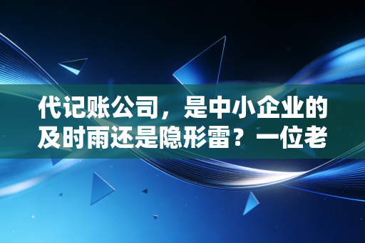 代记账公司,是中小企业的及时雨还是隐形雷?一位老会计的深度观察
