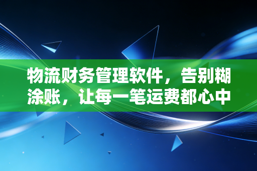 物流财务管理软件，告别糊涂账，让每一笔运费都心中有数
