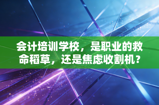 会计培训学校，是职业的救命稻草，还是焦虑收割机？一个注会老兵的真心话