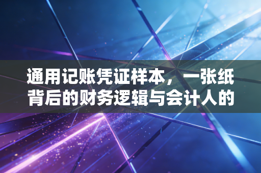 通用记账凭证样本,一张纸背后的财务逻辑与会计人的基本功