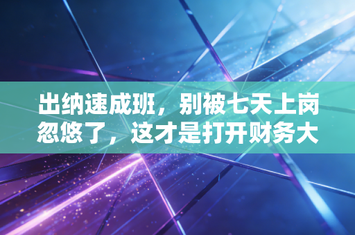 出纳速成班，别被七天上岗忽悠了，这才是打开财务大门的正确姿势
