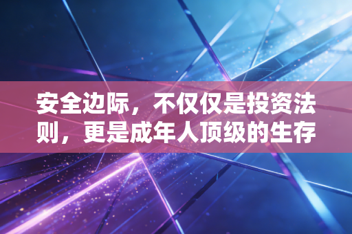 安全边际，不仅仅是投资法则，更是成年人顶级的生存智慧