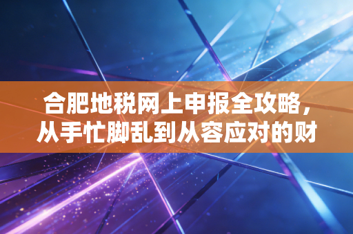 合肥地税网上申报全攻略，从手忙脚乱到从容应对的财税进阶之路