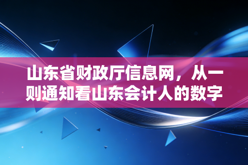 山东省财政厅信息网，从一则通知看山东会计人的数字化生存与突围
