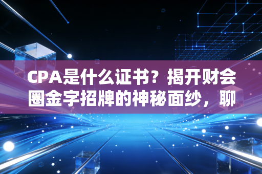 CPA是什么证书?揭开财会圈金字招牌的神秘面纱,聊聊它到底值不值得考