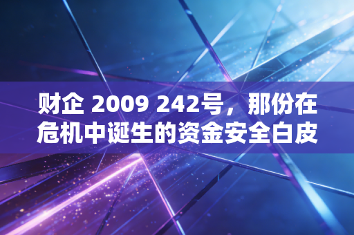 财企 2009 242号,那份在危机中诞生的资金安全白皮书,至今仍是企业的保命符